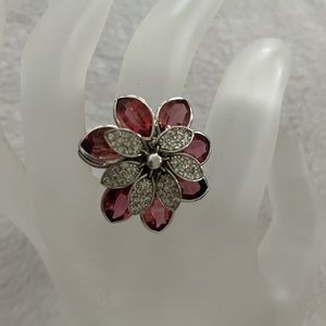 Certified One 18 Kt White Gold Pink Tourmaline and Diamond Ring
